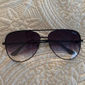 Quay Australia Black Aviator Sunglasses